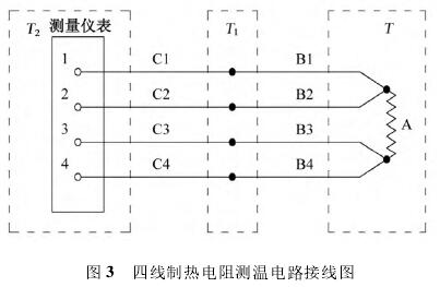 四線制熱電阻測(cè)溫電路接線圖