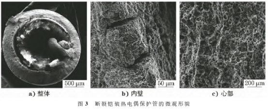 斷裂飽裝熱電偶保護管的微觀形貌